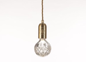 Gorgeous, hand blown cut glass light bulb